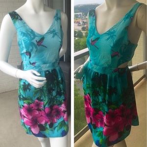 Charlotte Russe Floral Dress with Side Cutouts